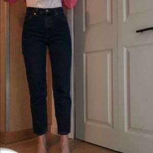 High-Waisted Blue Jeans